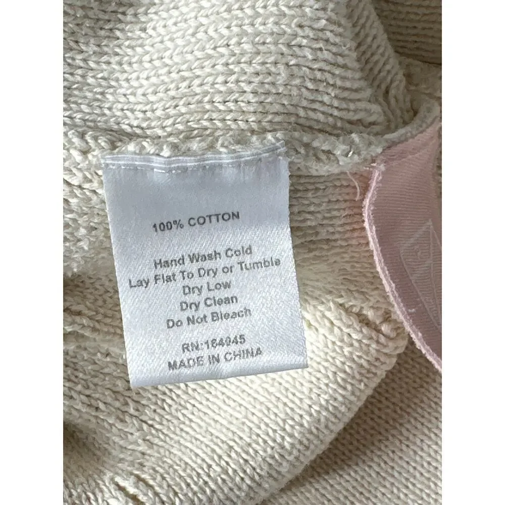 Toccin X RTR  Polo Sweater Dress Short Sleeve Tie Waist  Mini Off White L